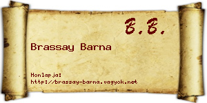 Brassay Barna névjegykártya